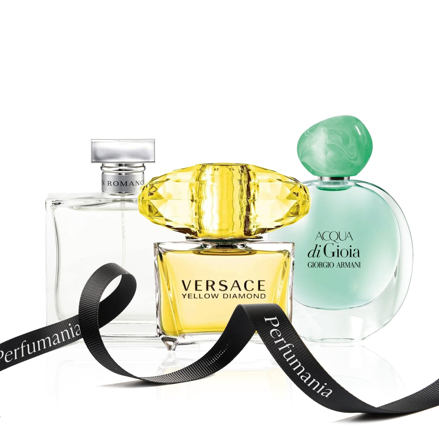 Romance di Ralph Lauren e Yellow Diamond di Versace e Acqua Di Gioia di Giorgio Armani