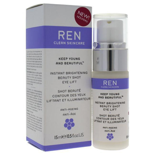 Keep Young and Beautiful Instant Brightening Beauty Shot Eye Lift di REN per donna - Siero da 0,5 oz