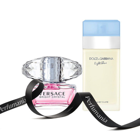 Cristallo brillante di Versace e azzurro chiaro di D&amp;G